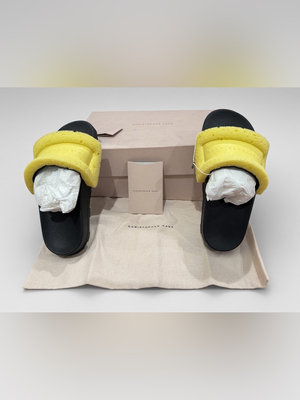 Christopher Kane Yellow Sponge Pool Slide 37 ITALY 509199 JFP3700008A NIB